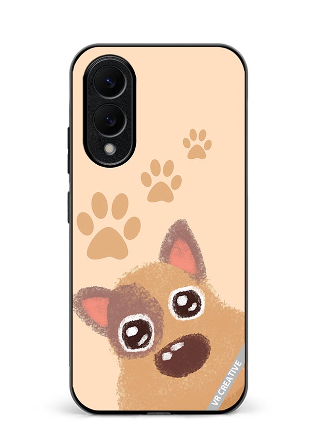 VR CREATIVE Protective Case Cover For Samsung Galaxy S25 Edge Cute Doggie Design Multicolour