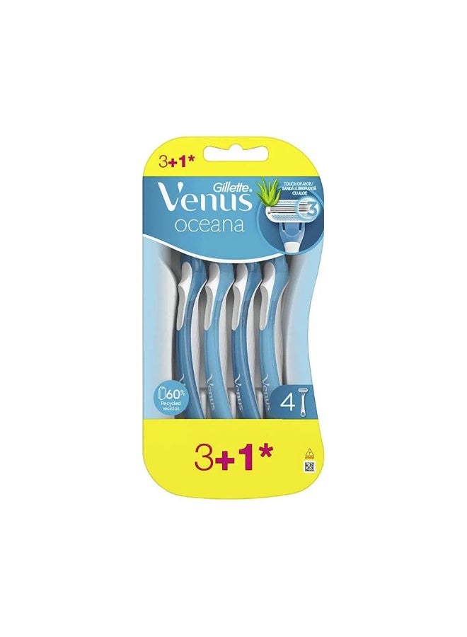 Gillette Venus Oceana S Razor 3 Blades × 4