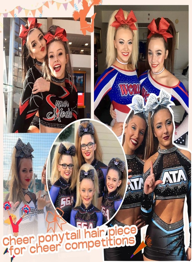 سيكيا وصلة شعر ذيل حصان للتشجيع من سيكيا، 16 بوصة، وصلة شعر مستقيمة للتشجيع، مناسبة لمسابقات التشجيع والرقص، لون أشقر فاتح مع خصلات بنية رمادية - Image 4