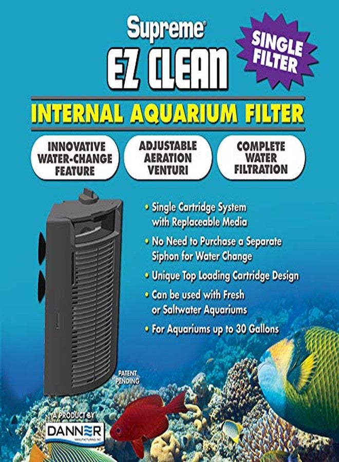 Danner Manufacturing, Inc., Supreme EZ Clean Single Internal Filter for Freshwater or Saltwater Aquariums with Top Loading Cartridge Design, 01155 Black - Image 3