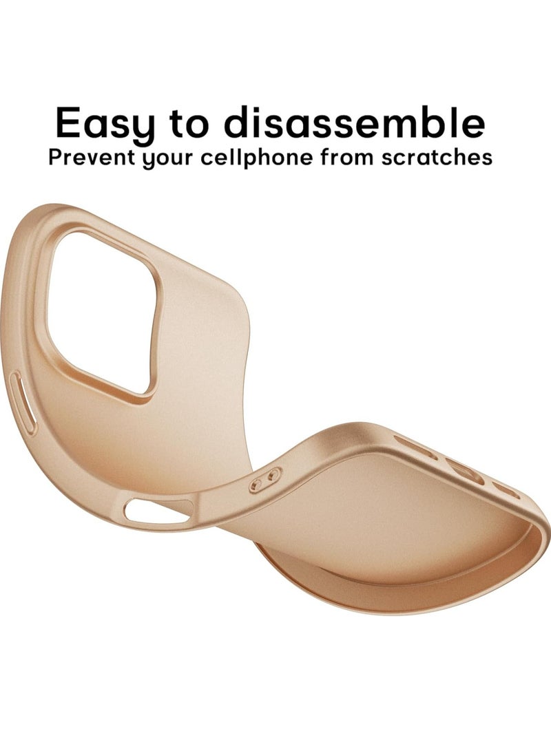 ELTRAZONE Ultra-Thin Matte Gold iPhone 16 Pro Case with Upgraded Lens & Screen Protectors – Shockproof, Anti-Scratch, Lightweight - Image 5