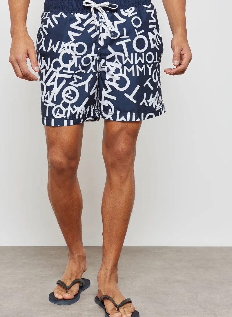TOMMY HILFIGER Printed Drawstring Swim Shorts
