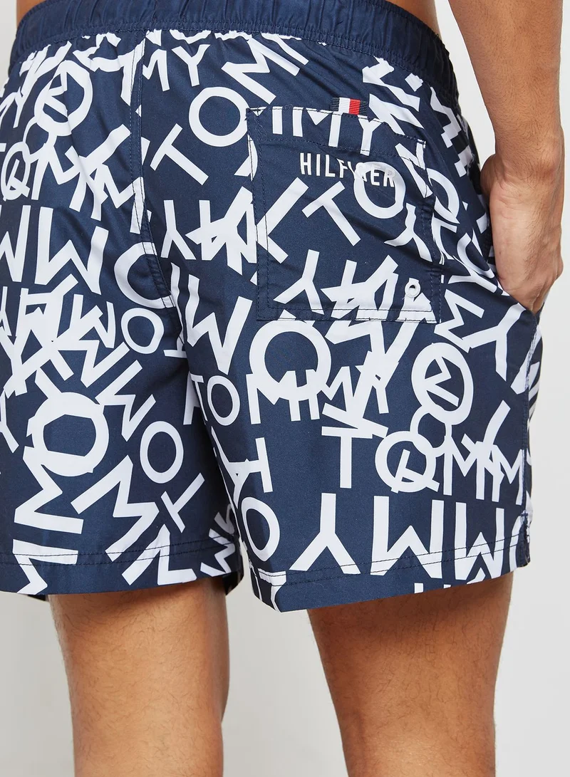 TOMMY HILFIGER Printed Drawstring Swim Shorts