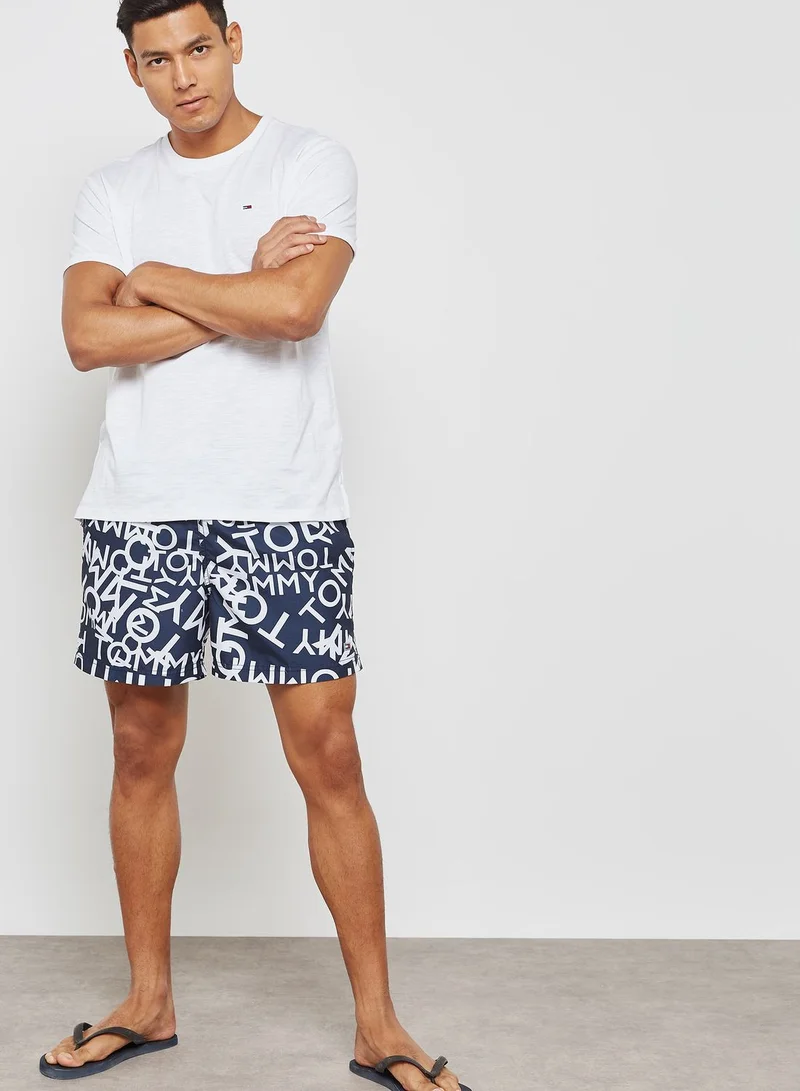 TOMMY HILFIGER Printed Drawstring Swim Shorts