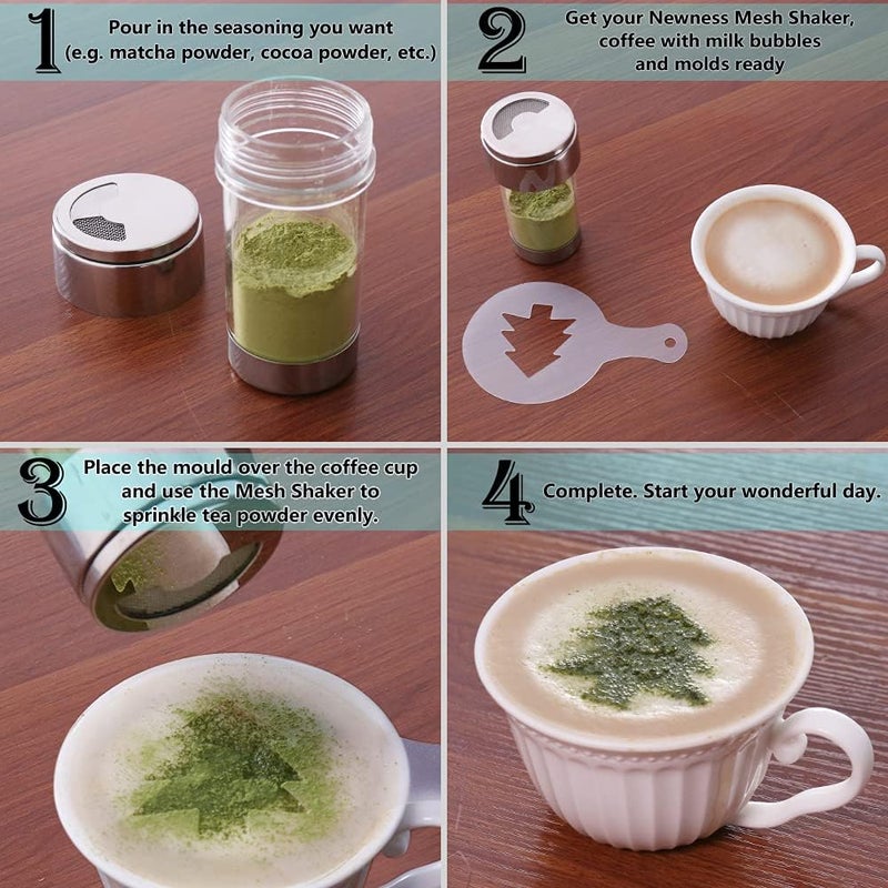 Newness Mesh Shaker or Salt Shaker, Stainless Steel Salt Dispenser, Clear Acrylic Seasoning Fine Mesh Shaker with Rotating Cover, 3.7 Ounces (110 Milliliter) - Image 2