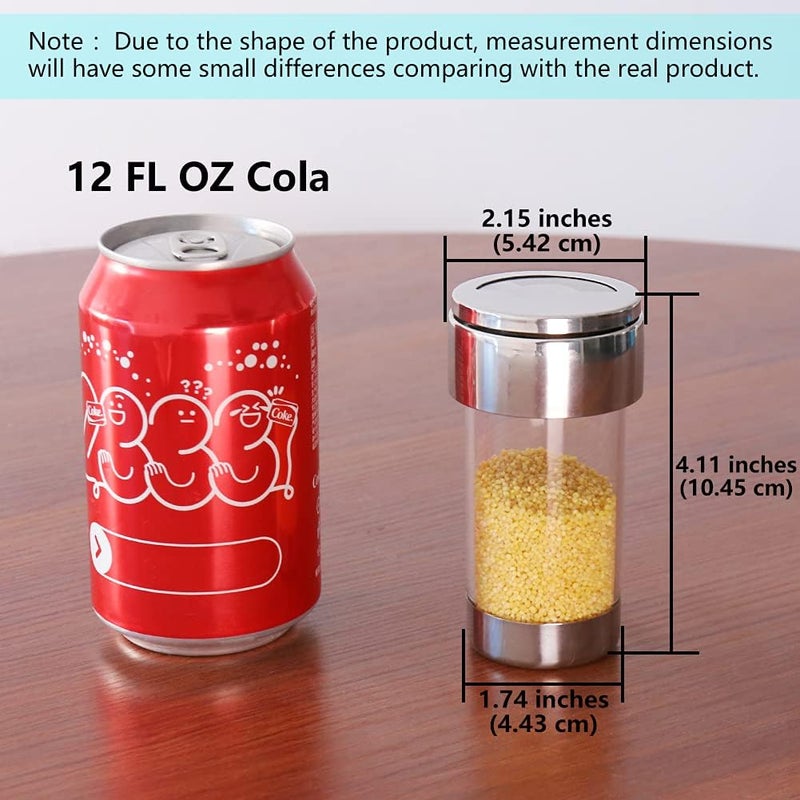 Newness Mesh Shaker or Salt Shaker, Stainless Steel Salt Dispenser, Clear Acrylic Seasoning Fine Mesh Shaker with Rotating Cover, 3.7 Ounces (110 Milliliter) - Image 1