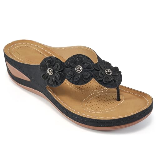 FUDYNMALC Sandals for Women Wedge Shoes: Summer Womens Platform Flip Flops Comfortable Casual Dressy Wedges Sandal - Image 1