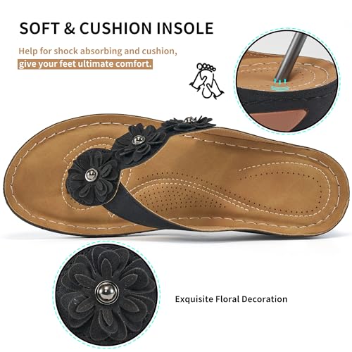 FUDYNMALC Sandals for Women Wedge Shoes: Summer Womens Platform Flip Flops Comfortable Casual Dressy Wedges Sandal - Image 4