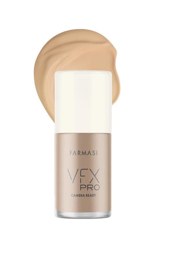 FARMASI مجموعة فاونديشن سائل طويل الأمد بلون بيج طبيعي من VFX Pro و برايمر VFX Pro، مرطب للبشرة، مكياج كامل التغطية قابل للتنفس للوجه - Image 4