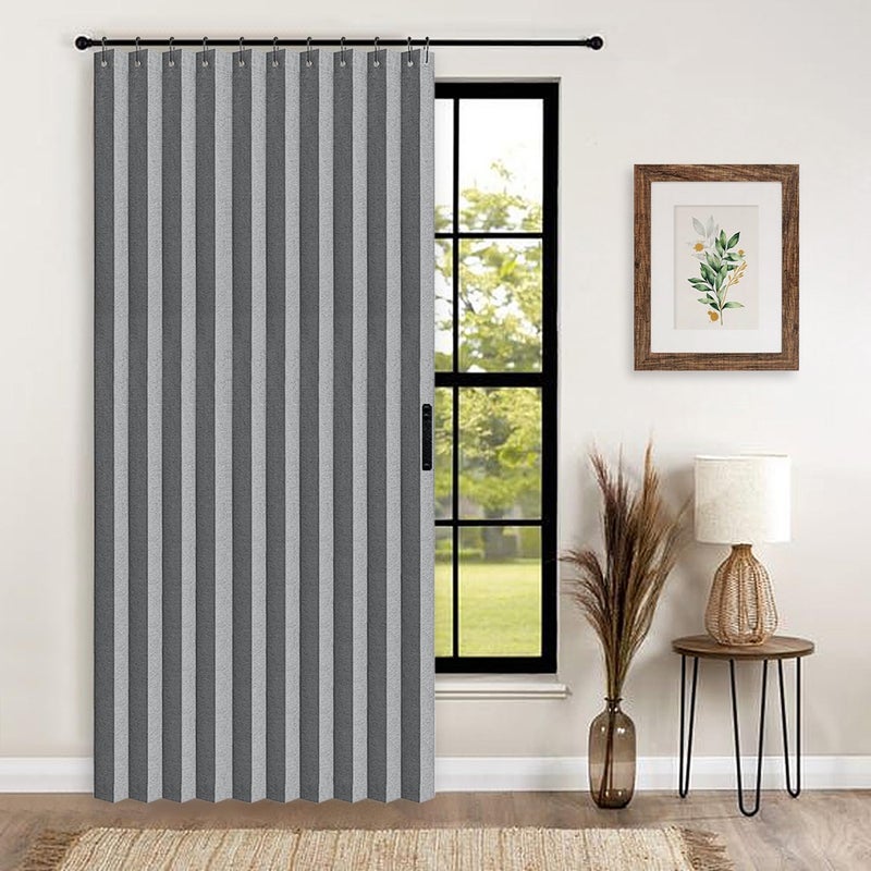 Vatge Door Way Privacy Curtain - Closet Curtain for Open Closet  Laundry Room Curtains for Doorway and Hanging Privacy Curtain Wall for Room Separation  1 Panel with Tieback  W52 x L78  Grey - Image 1