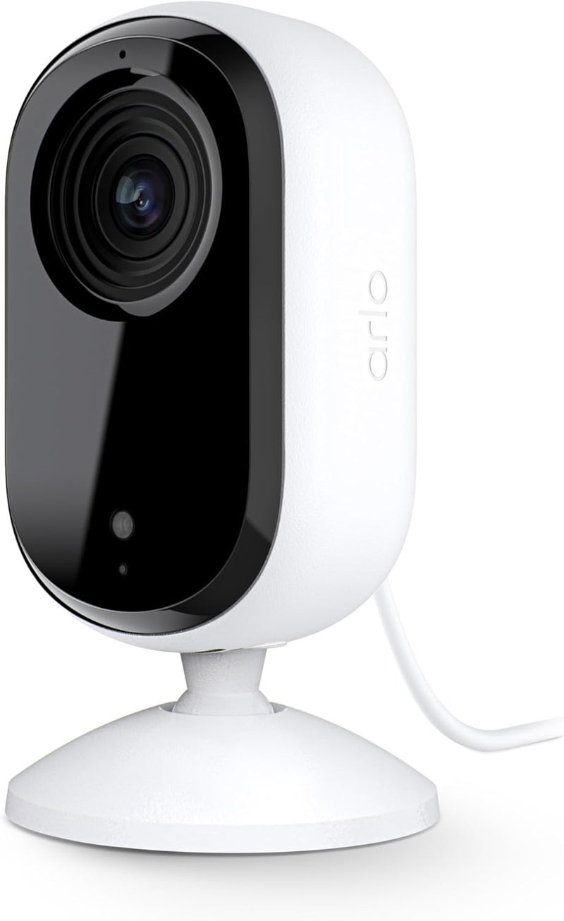 Arlo Essential Security Camera HD | Indoor Only | 2nd Gen | Pet Camera & Baby Monitor | Wired, Automated Privacy Shield, 2-Way Audio, Night Vision, Live Stream, Motion Alerts,Notifications|White 1 Cam - Image 1
