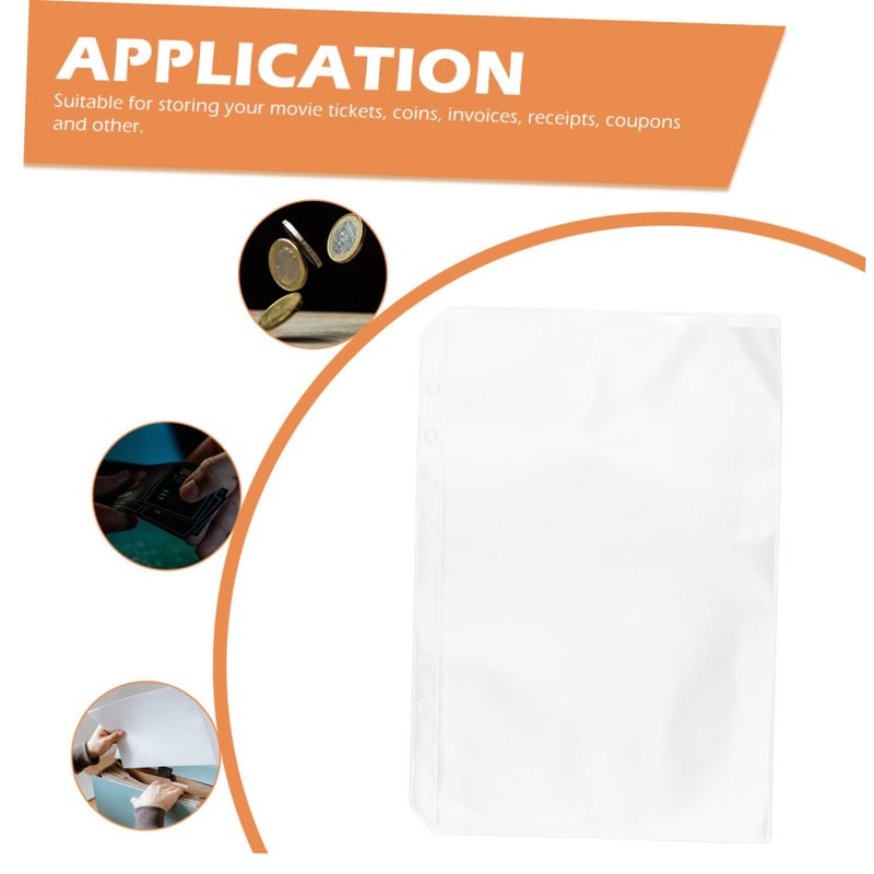 10 Pcs A5 Polypropylene Document Pouches With Zipper Closure And 6 Holes Binder Pockets For File Storage And School Organization - Image 5