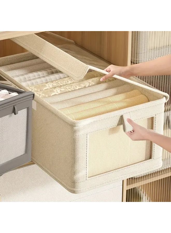 Collapsible White Storage Box With Clear Window For Clothes Home Organization Includes Practical Hooks - Image 3