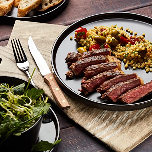 Stone Lain Celina Stoneware 16 Piece Dinnerware Set, Plates and Bowls, Black Matte Dish, Service for 4 – Minimalist Round Style, Microwave & Dishwasher Safe - Image 5