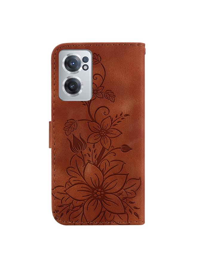 erorex Case For OnePlus Nord CE 2 5G Lily Embossed Leather Phone Case  - Image 3
