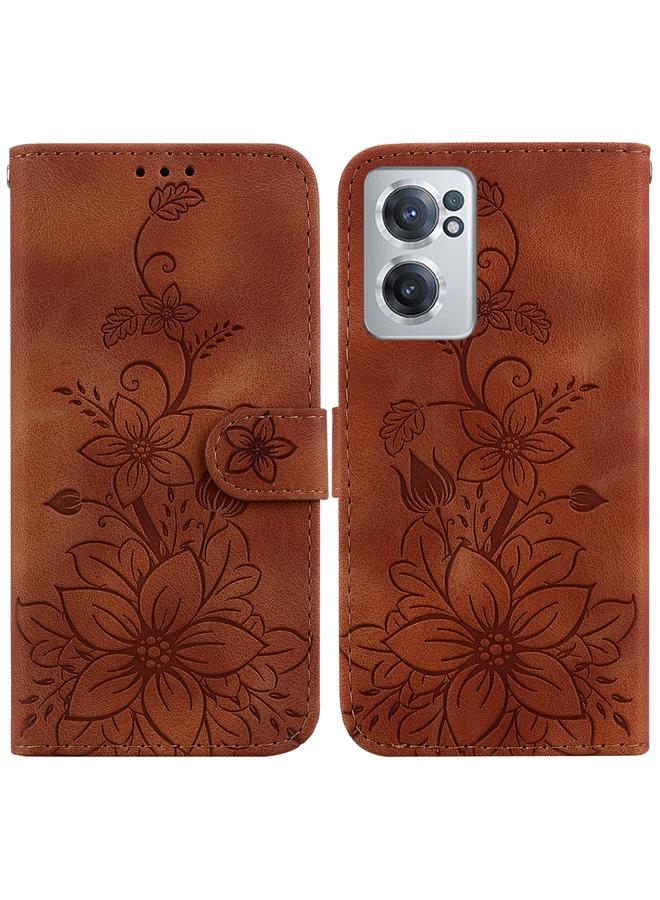 erorex Case For OnePlus Nord CE 2 5G Lily Embossed Leather Phone Case  - Image 1