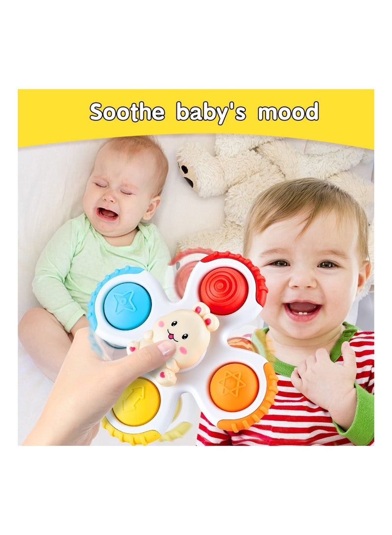 KASTWAVE 3PCS Suction Cup Pop-Up Fidget Spinner Toys for 1 2 3 Years Old, Sensory Toys for Toddlers, Early Education Toys, Birthday Gifts for Baby Boys Girls(Animal Style) - Image 3