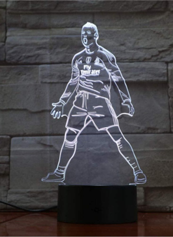 althiqahkey 3D LED Night Light Touch Sensor 16 Color Changing Table Lamp Bedside Soccer Lights Football Player Cristiano Ronaldo Figure - Image 1