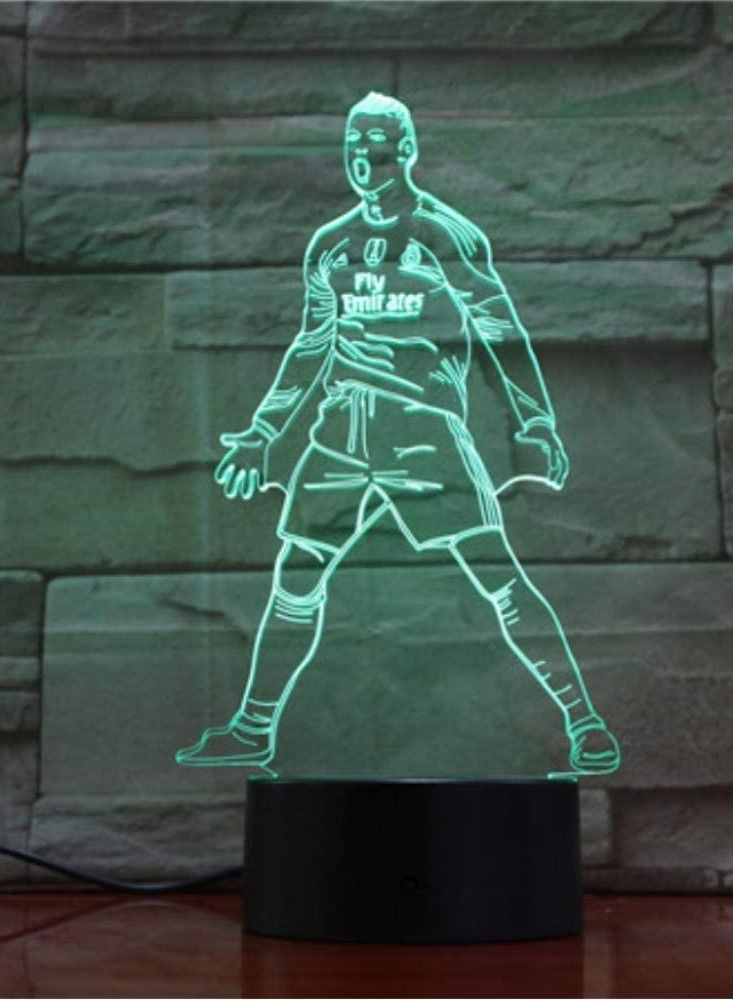 althiqahkey 3D LED Night Light Touch Sensor 16 Color Changing Table Lamp Bedside Soccer Lights Football Player Cristiano Ronaldo Figure - Image 3