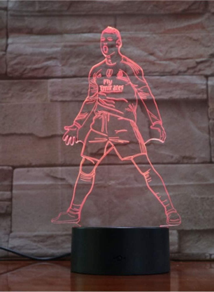althiqahkey 3D LED Night Light Touch Sensor 16 Color Changing Table Lamp Bedside Soccer Lights Football Player Cristiano Ronaldo Figure - Image 2