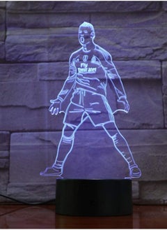althiqahkey 3D LED Night Light Touch Sensor 16 Color Changing Table Lamp Bedside Soccer Lights Football Player Cristiano Ronaldo Figure  - Image 4