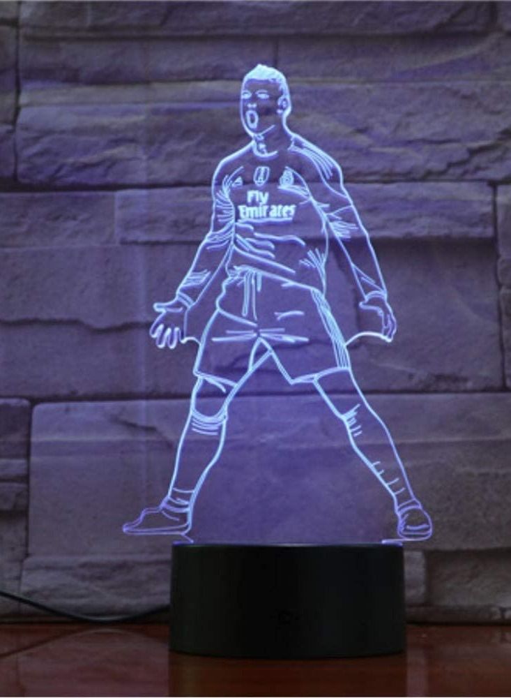 althiqahkey 3D LED Night Light Touch Sensor 16 Color Changing Table Lamp Bedside Soccer Lights Football Player Cristiano Ronaldo Figure - Image 4