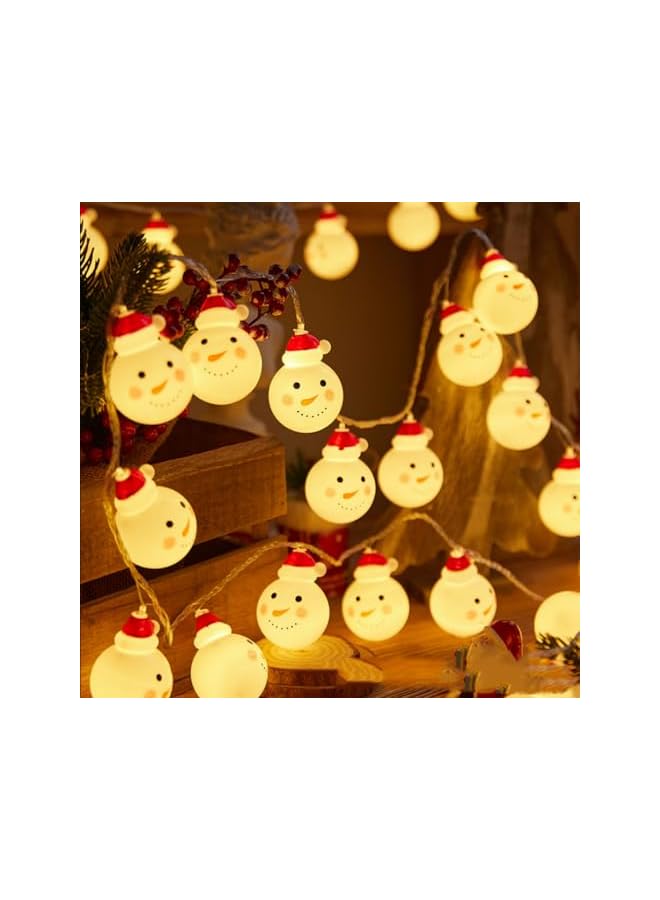 The Bros 10ft 20 LEDs Waterproof Battery Operated LED Christmas String Lights for Xmas Tree Indoor Outdoor Holiday Decorations, Christmas Ornaments Décor (Snowman) - Image 2