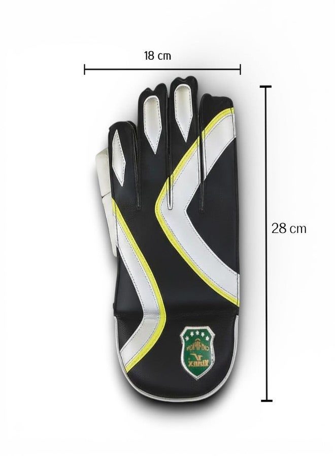 Vinex Champion Wicket Keeping Gloves - Premium Leather Cricket Gloves for Professionals | Durable Grip, Comfortable Fit, and High Protection - 1 Pair - Image 2