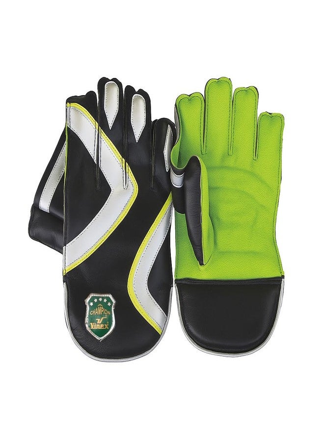 Vinex Champion Wicket Keeping Gloves - Premium Leather Cricket Gloves for Professionals | Durable Grip, Comfortable Fit, and High Protection - 1 Pair - Image 1