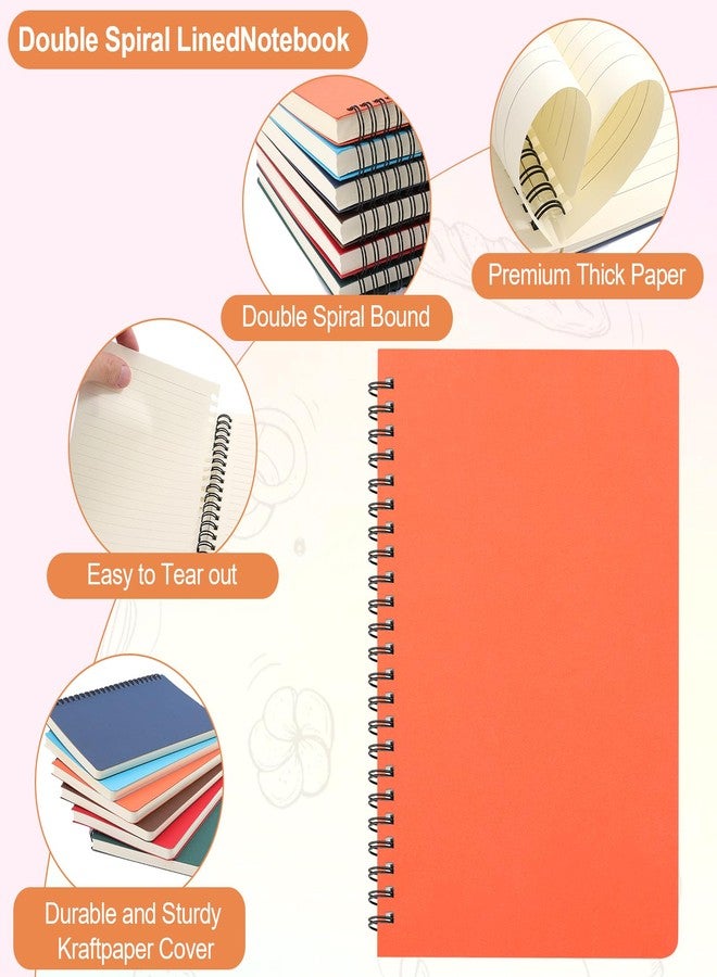 Erinnmy 6Pack Hardcover Spiral Notebook,A5 Spiral Notebooks College Ruled,5.5x8.5 Inches,Spiral Journal Notebook for Work Study,80 Sheets 160 Pages 6 Colors - Image 4