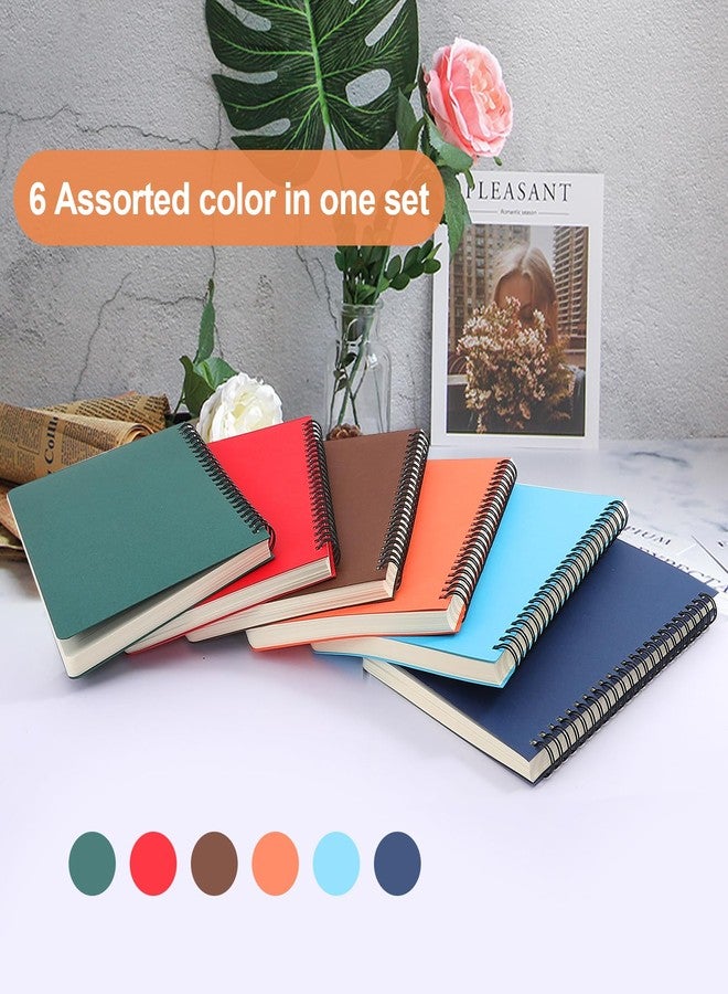 Erinnmy 6Pack Hardcover Spiral Notebook,A5 Spiral Notebooks College Ruled,5.5x8.5 Inches,Spiral Journal Notebook for Work Study,80 Sheets 160 Pages 6 Colors - Image 3