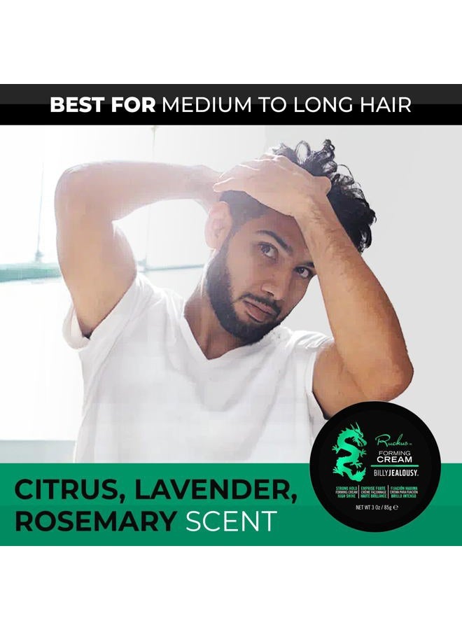 Billy Jealousy Ruckus Hair Forming Cream, Men's Styling Hair Cream For Strong Hold and High Shine, 3 Oz. - Image 2