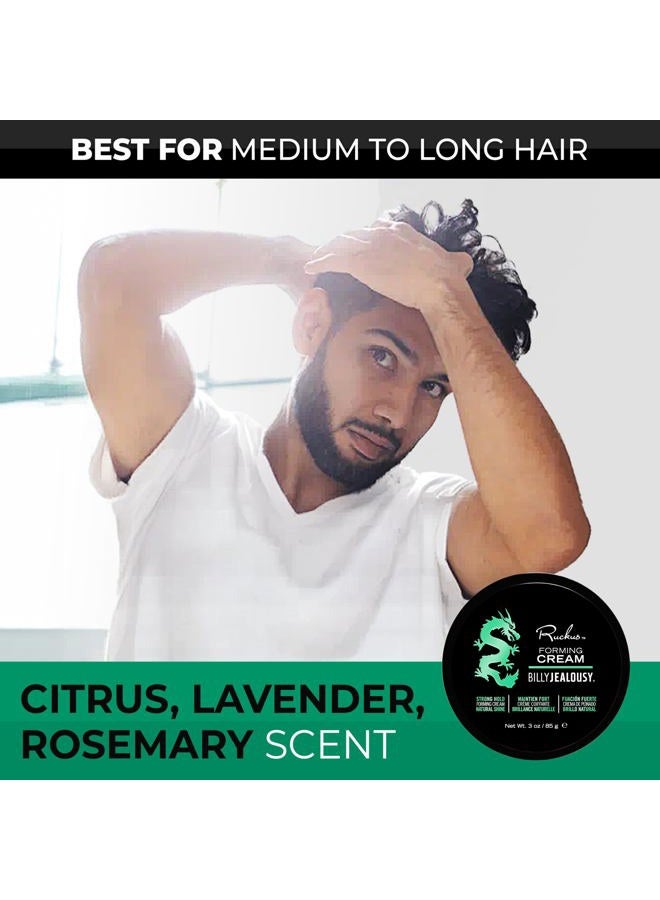 Billy Jealousy Ruckus Hair Forming Cream, Men's Styling Hair Cream For Strong Hold and High Shine, 3 Oz. - Image 3