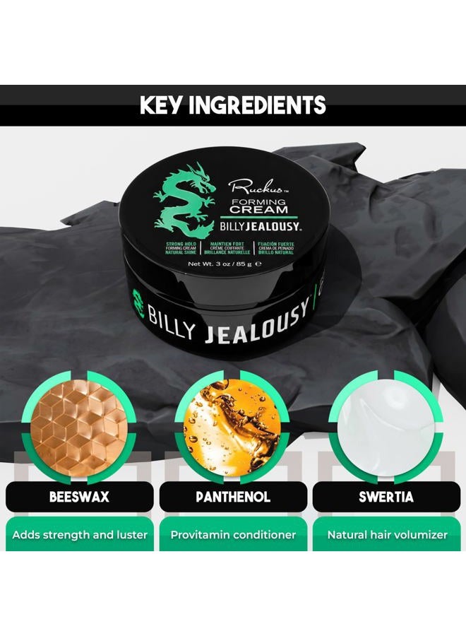 Billy Jealousy Ruckus Hair Forming Cream, Men's Styling Hair Cream For Strong Hold and High Shine, 3 Oz. - Image 4