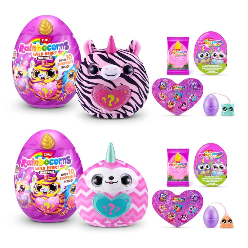 Rainbocorns Wild Heart Surprise 2 Pack by ZURU â€“ Collectible Plush Toy with Surprises, Mystery Egg for Girls & Boys Ages 3+ - Image 1