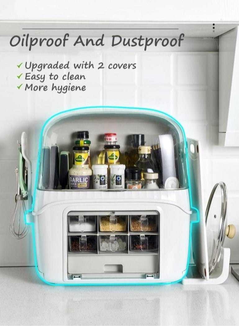 DARIYAH Household Box Multifunctional Rack Knife Holder Pot Cover Seasoning Storage Box XQ-018 - Image 4