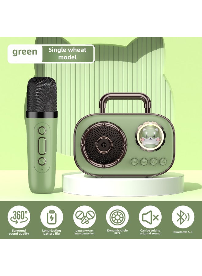 كوالتي ميكروفون مدمج بلوتوث مزدوج للعائلة - سماعة صغيرة محمولة عالية الجودة للغناء في الهواء الطلق - Image 1