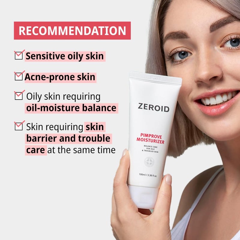 ZEROID | Pimprove Moisturizer Cream | Hyaluronic Acid Moisturizer Face Cream | Korean Face Lotion for Women and Men | Korean Skin Care | Skin Barrier Moisturizing Facial Care | 3.38 fl oz (100ml) - Image 4