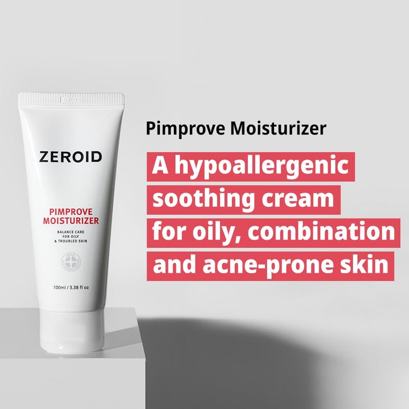 ZEROID | Pimprove Moisturizer Cream | Hyaluronic Acid Moisturizer Face Cream | Korean Face Lotion for Women and Men | Korean Skin Care | Skin Barrier Moisturizing Facial Care | 3.38 fl oz (100ml) - Image 2