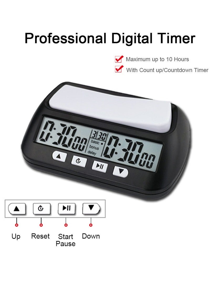 Professional Digital Chess Clock Timer With Bonus Delay Count Down Up Function for Board Games - Image 2