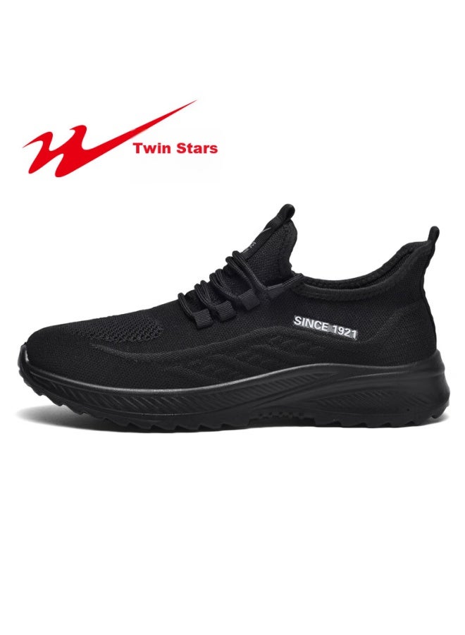 Double Star Eight Shuangxing Bate High-elastic Flyknit Spring And Autumn Breathable Comfortable Sports Casual Running Men's Shoes, Elderly Soft-soled Slip-on Dad Shoes - Image 1