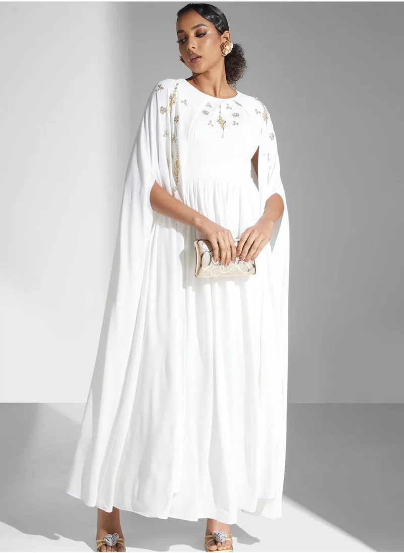 Yaser albik Embroidered Embellished Dress