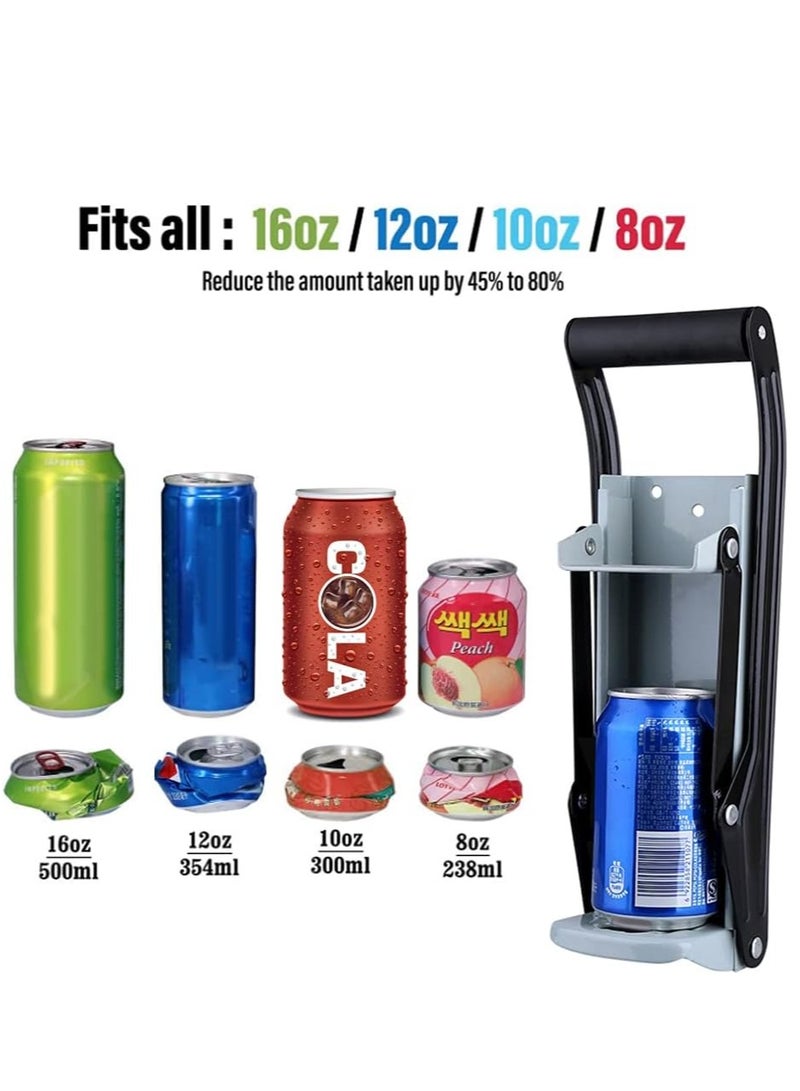 16oz Aluminum Can Crusher  Bottle Opener, Heavy Duty Wall Mounted Metal Beverage Smasher, Eco-friendly Recycling Tool - Image 2