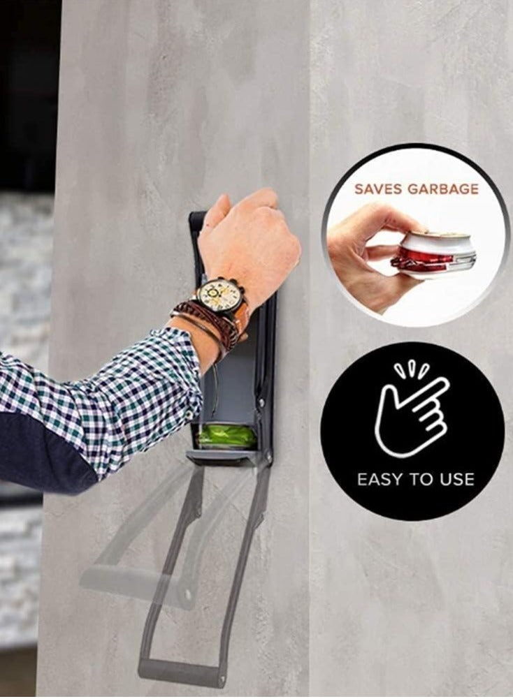 16oz Aluminum Can Crusher  Bottle Opener, Heavy Duty Wall Mounted Metal Beverage Smasher, Eco-friendly Recycling Tool - Image 4