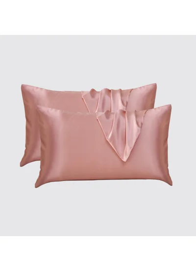Donetella Satin Pillowcases 2-Pcs Soft And Silky Pillow Cover For Hair And Skin Care With Envelope Closure (Without Pillow Insert),Rose Gold