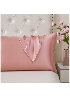 Donetella Satin Pillowcases 2-Pcs Soft And Silky Pillow Cover For Hair And Skin Care With Envelope Closure (Without Pillow Insert),Rose Gold  - Image 2