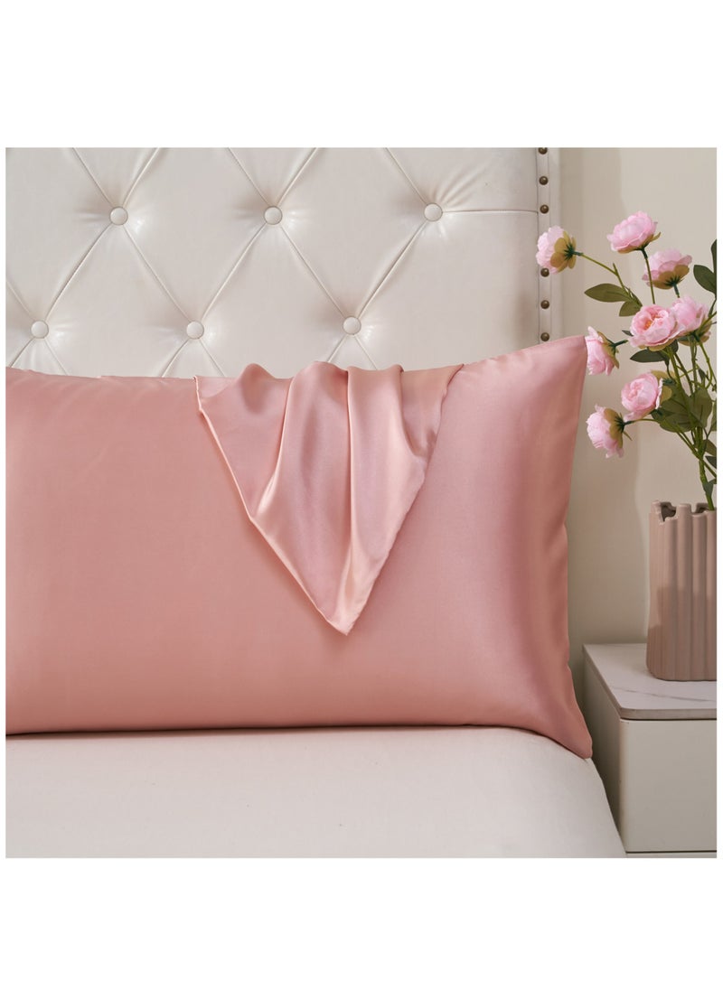 Donetella - Satin Pillowcases 2-Pcs Soft And Silky Pillow Cover For Hair And Skin Care With Envelope Closure (Without Pillow Insert),Rose Gold - Image 1
