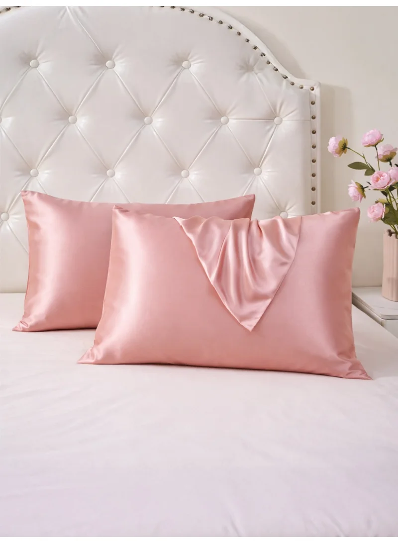 Donetella Satin Pillowcases 2-Pcs Soft And Silky Pillow Cover For Hair And Skin Care With Envelope Closure (Without Pillow Insert),Rose Gold