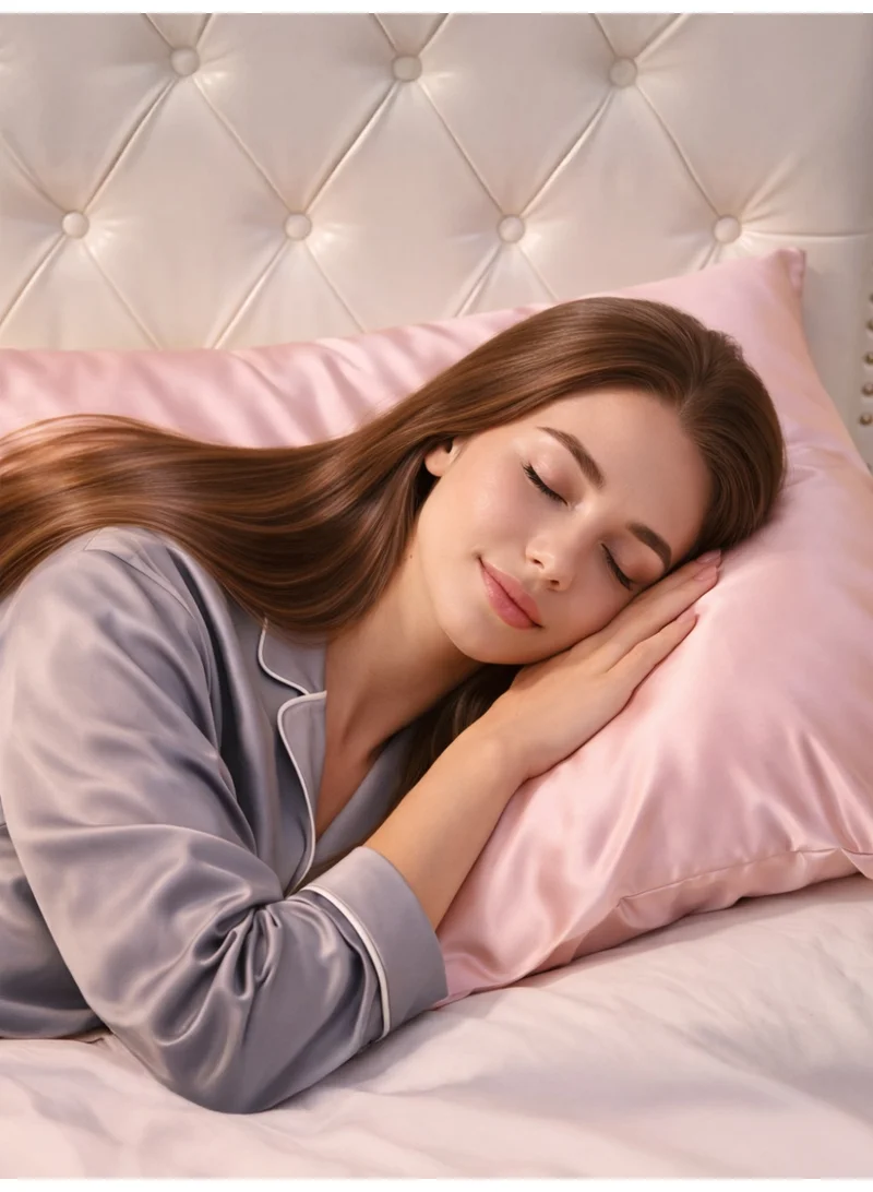 Donetella Satin Pillowcases 2-Pcs Soft And Silky Pillow Cover For Hair And Skin Care With Envelope Closure (Without Pillow Insert),Rose Gold