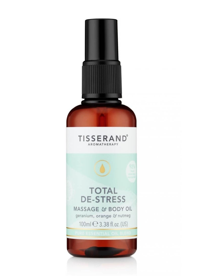 TISSERAND AROMATHERAPY - UK Total De-Stress Massage & Body Oil 100ml - Image 1